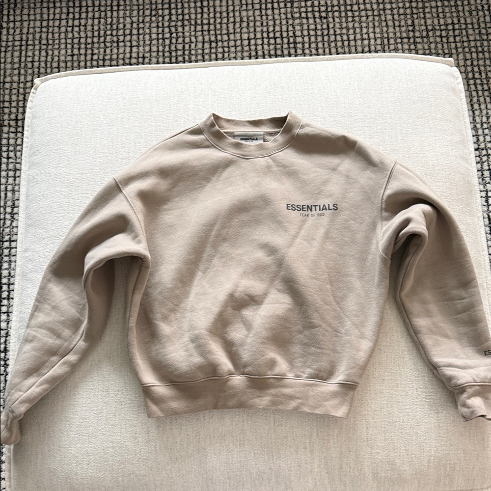 Essentials Kids Beige Crewneck Sweater